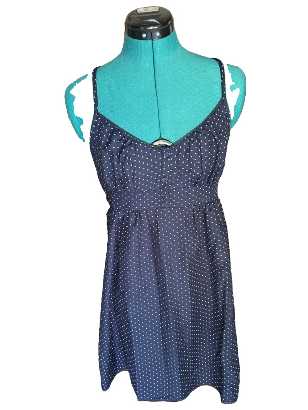 A Hint of Blush Navy Polka Dot Dress, Size Small, NWT, Adjustable Straps
